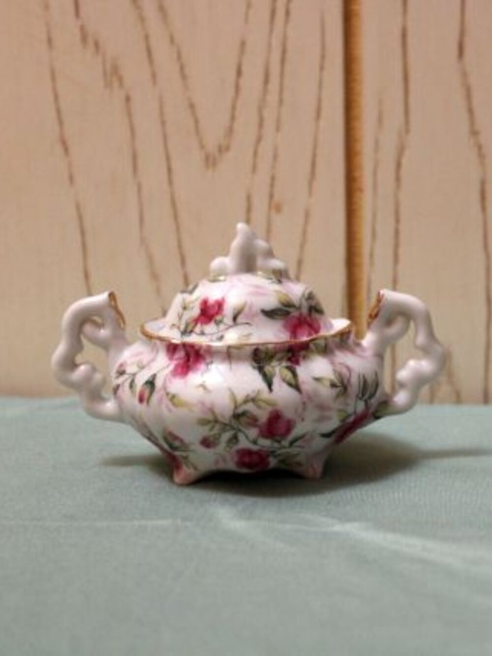 Lefton China Sugar & Creamer Rose Pattern Set - Vintage